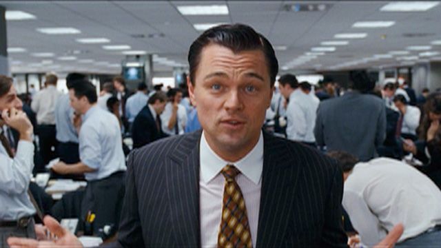 Leonardo Dicaprio en el lobo de Wall Street