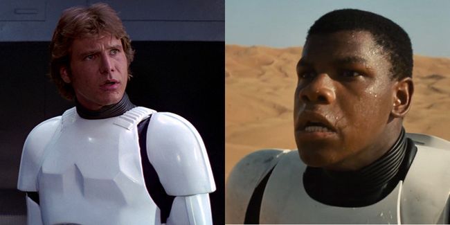 John Boyega Han Solo Finn Harrison Ford Star Wars The Force despierta el cartel teaser trailer