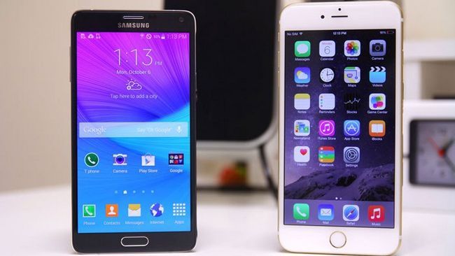 Samsung Galaxy Note 5 vs iPhone de Apple 6s Photo